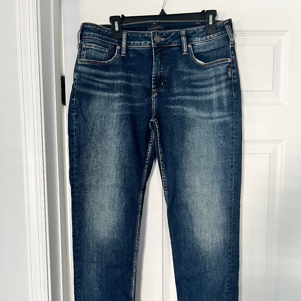 Silver Avery Slim Straight Leg Jean